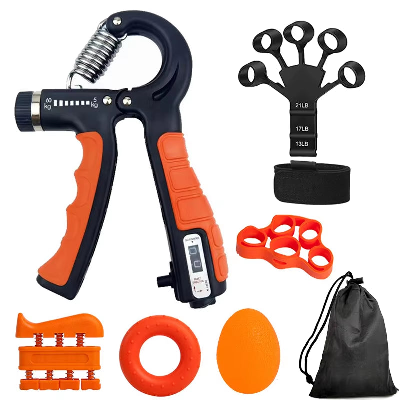 Adjustable Hand Grip Strengthener - 5-60Kg with Counter for Wrist, Forearm & Hand Muscle Building