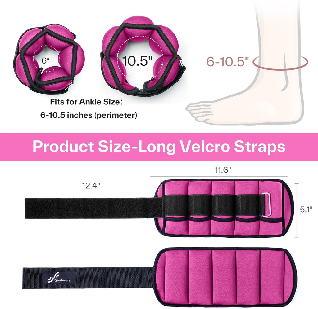 Versatile Adjustable Ankle/Wrist Weights for All Ages - Ideal for Strength Training, Yoga, Walking, Running, Aerobics, and Physical Therapy