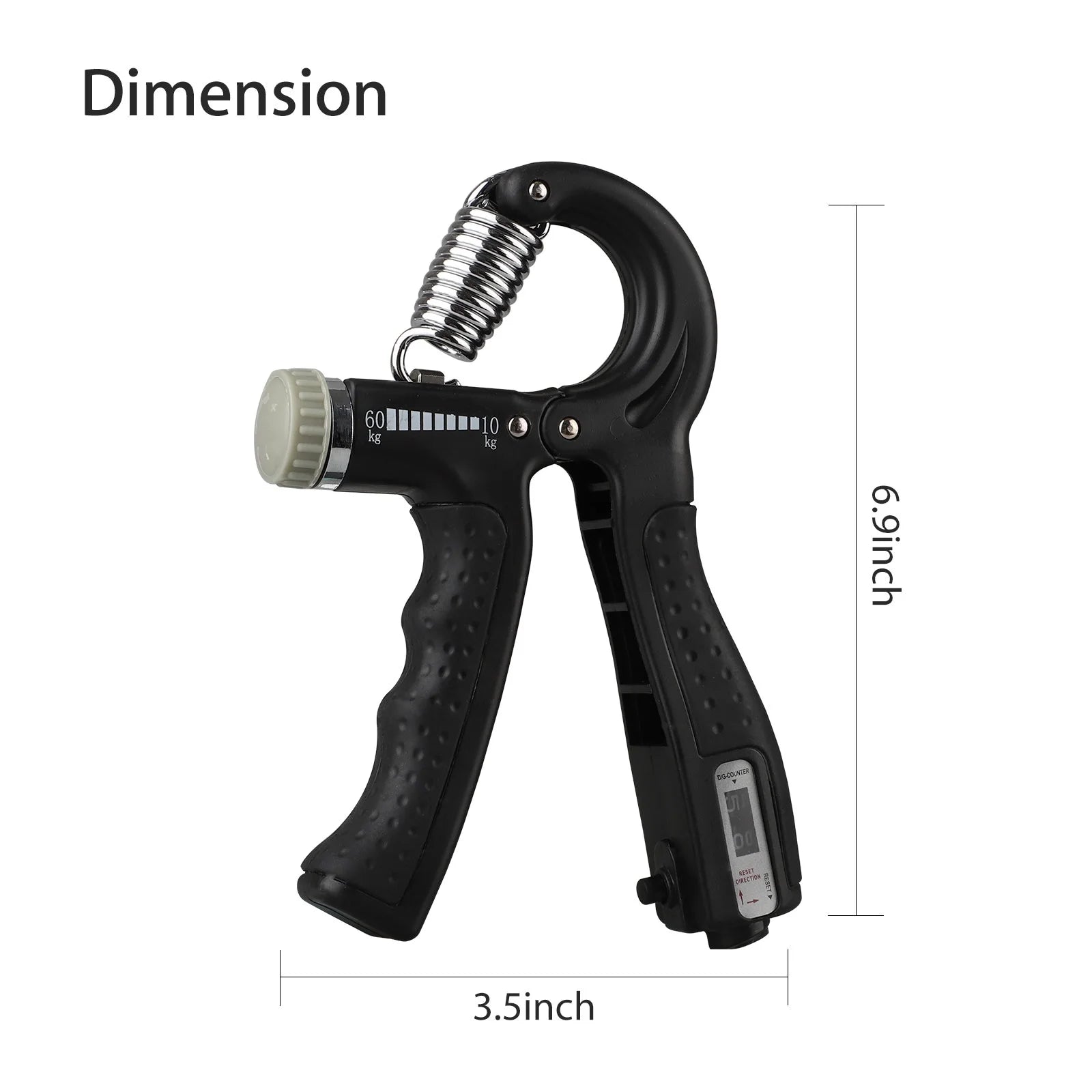 Adjustable Hand Grip Strengthener - Build Powerful Forearms & Fingers with 22-132Lbs Resistance Squeezer, Black