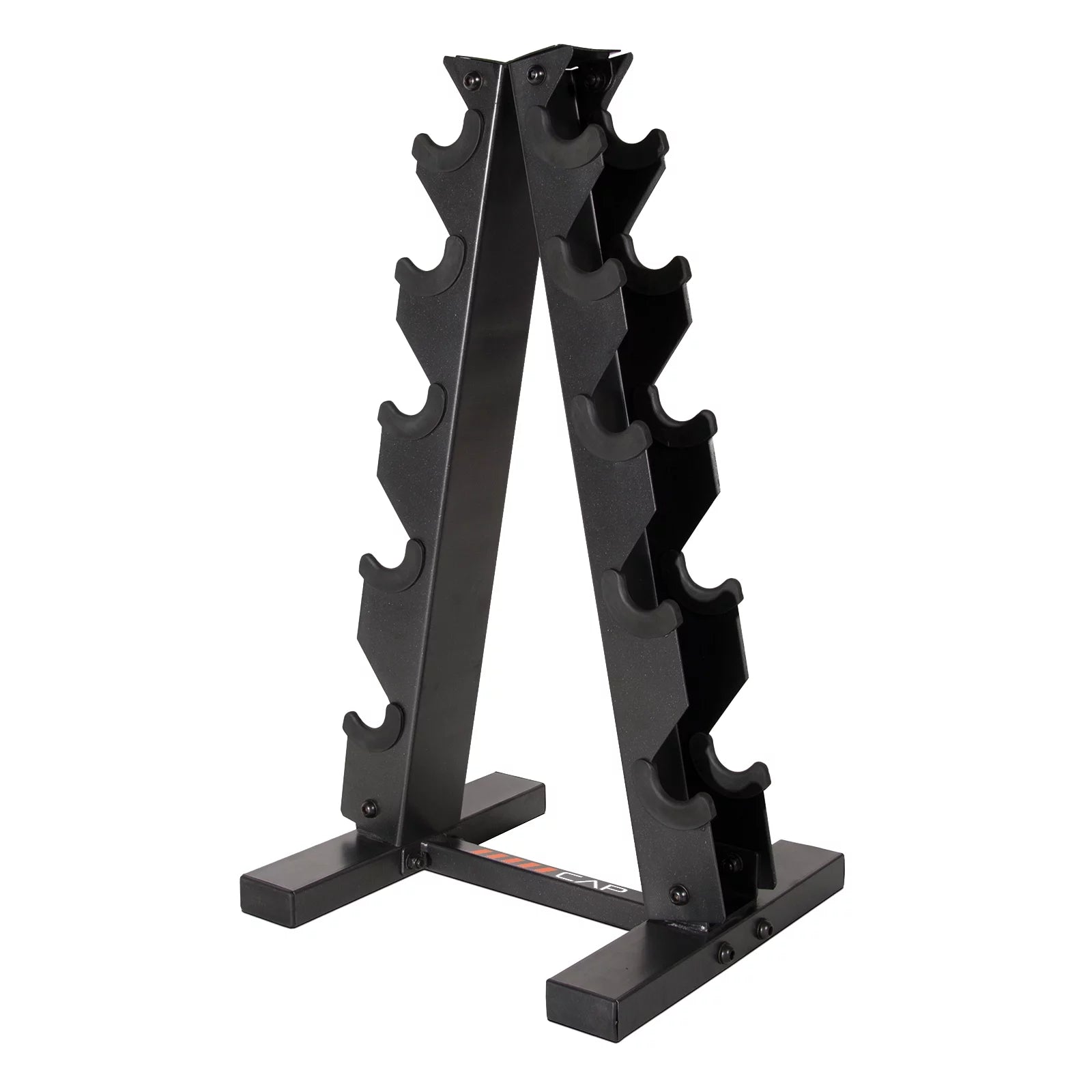 Sleek Black Frame-Style Dumbbell Stand – Holds 5 Pairs for Ultimate Organization