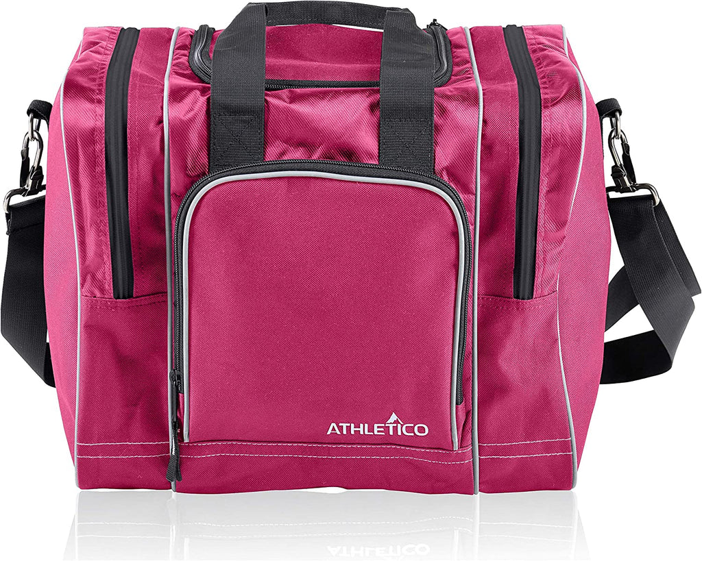 Premium Single Ball Bowling Tote Bag with Padded Holder - Fits Men's Size 14 Shoes!