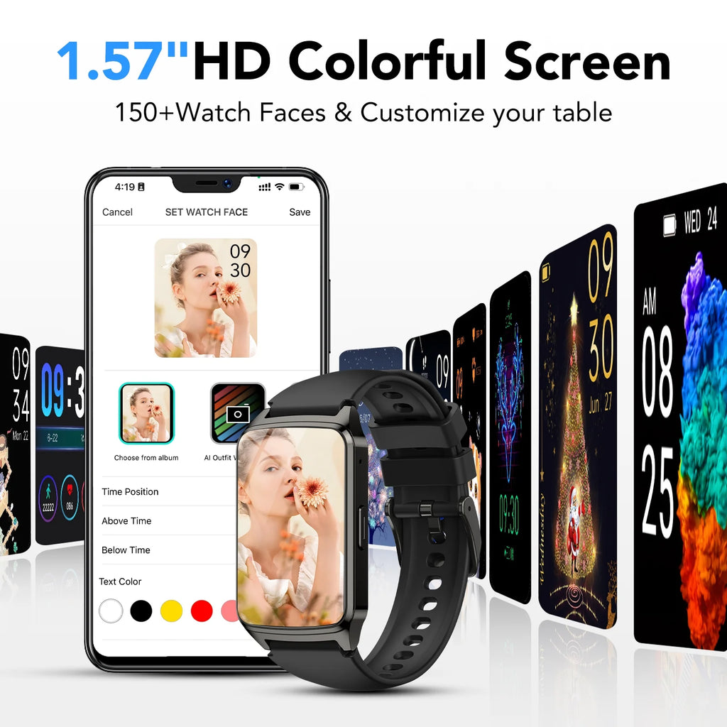 Premium Fitness Tracker Smart Watch for Men & Women – Answer Calls, 100+ Sports Modes, Step & Calorie Counter, IP68 Waterproof, Compatible with Android & iPhone, Sleek Black Design