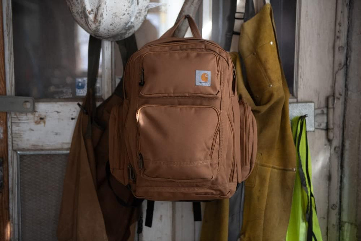 35L Triple-Compartment Backpack with Laptop Sleeve - Durable, Abrasion-Resistant Base in Stylish Brown