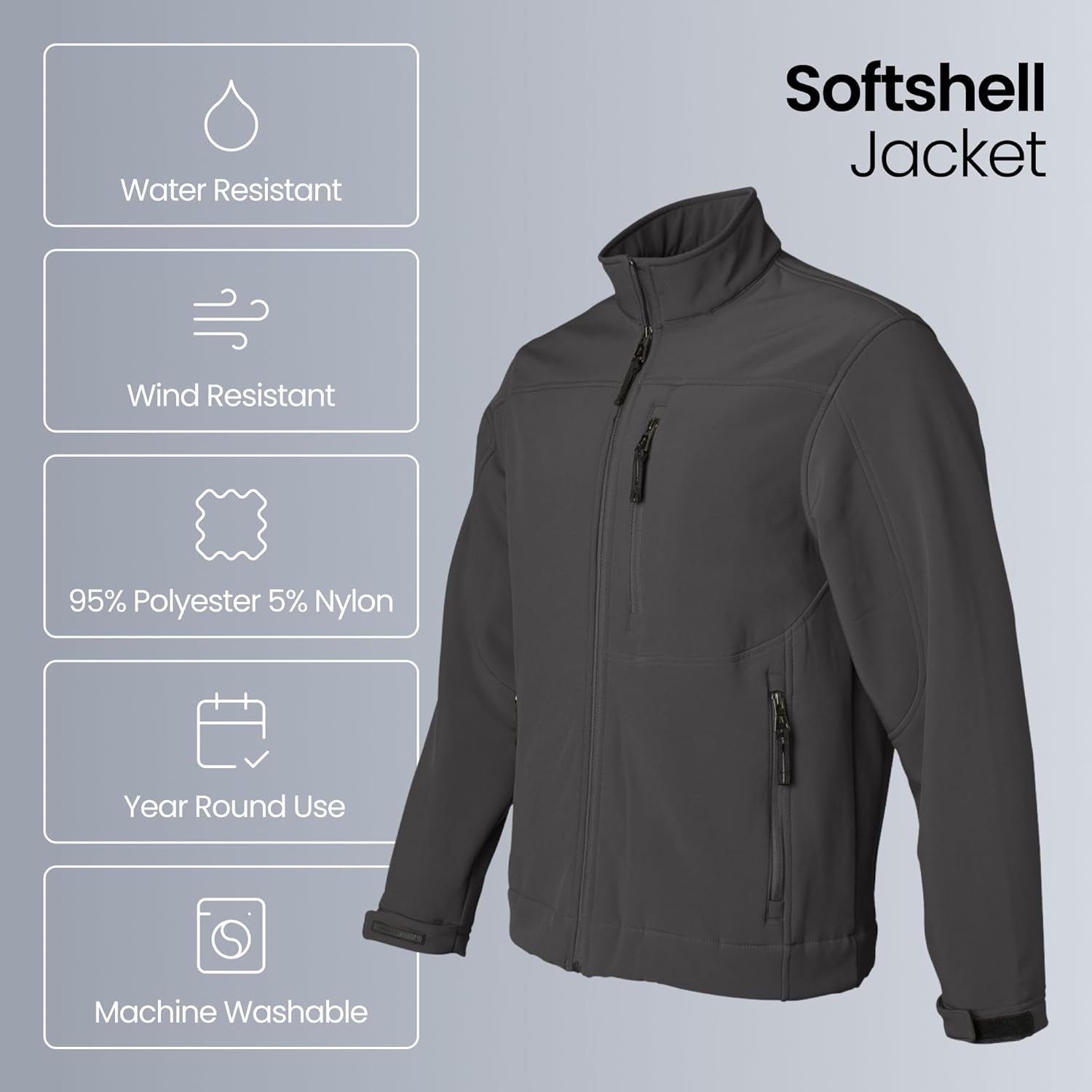 Men's Lightweight Softshell Jacket - Windproof & Waterproof Outdoor Essential
