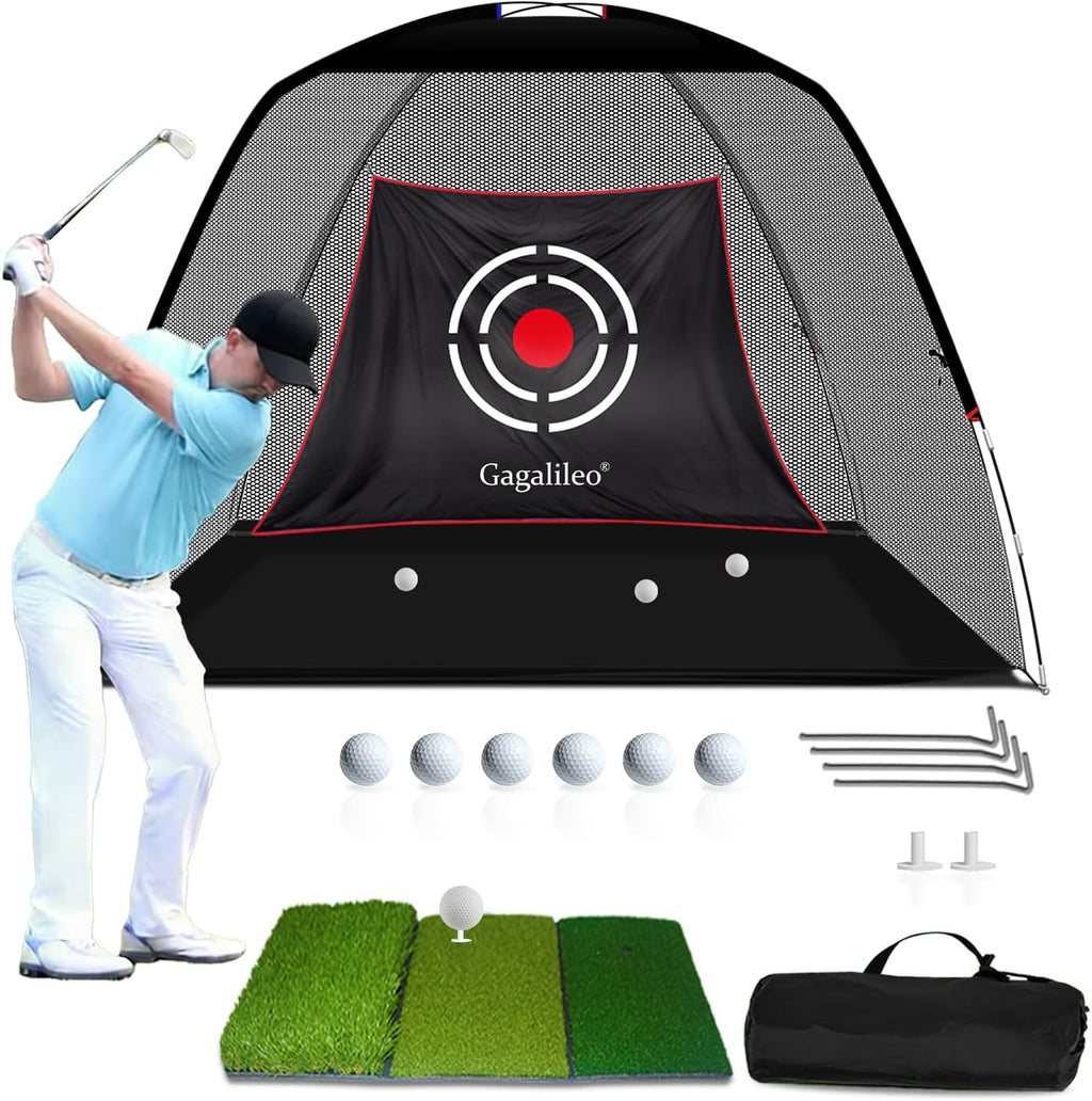 Ultimate 12x7ft Golf Net for Backyard Practice - Perfect for Real Ball Hitting, Chipping & Swing Training - Ideal Gift for Golfers, Dads & Husbands!