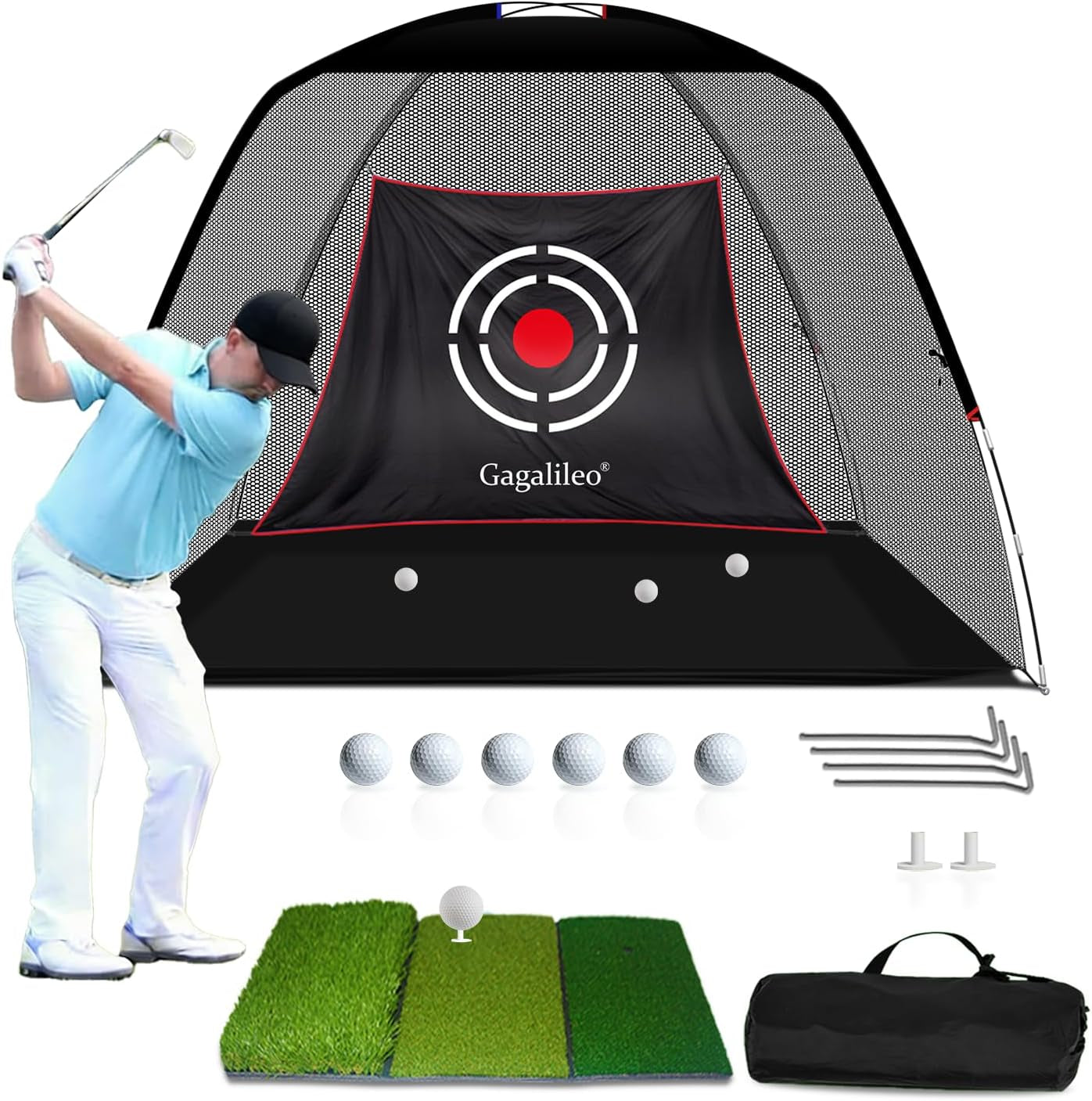 Ultimate 12x7ft Golf Net for Backyard Practice - Perfect for Real Ball Hitting, Chipping & Swing Training - Ideal Gift for Golfers, Dads & Husbands!