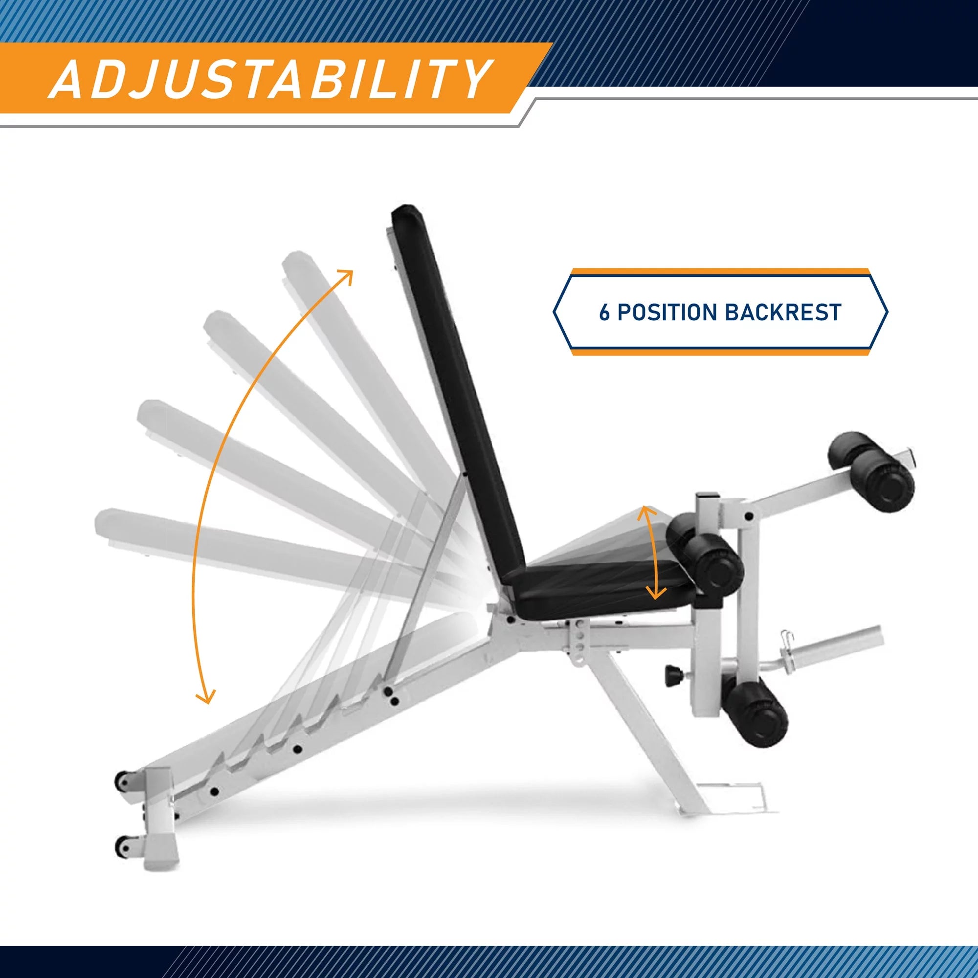 Versatile Foldable Weight Bench with Adjustable Leg Extension - Sleek White/Black Design