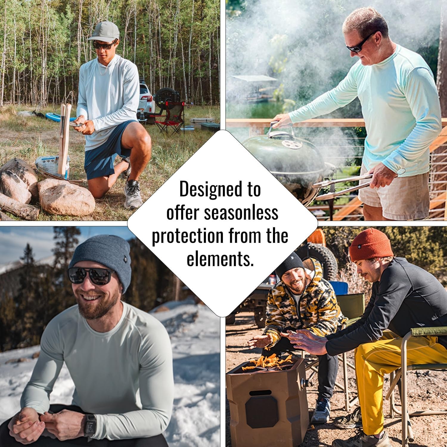 Men's Outdoor UPF 50+ Long Sleeve UV Protection T-Shirt - Ideal for Fishing, Running, Hiking & Swimming