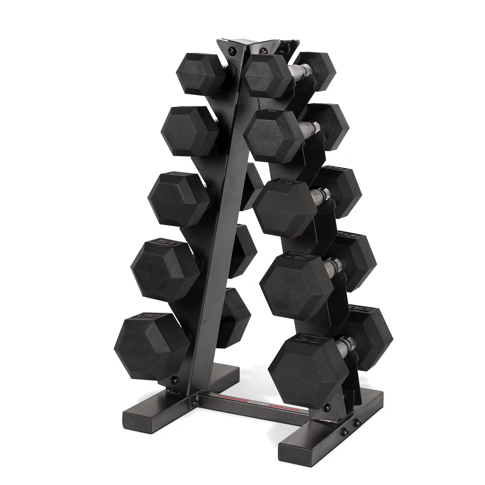 Sleek Black Frame-Style Dumbbell Stand – Holds 5 Pairs for Ultimate Organization