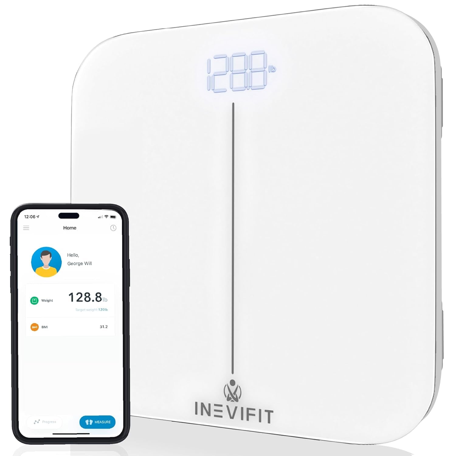 Smart Premium Bluetooth Body Weight Scale - Accurate Weight & BMI Measurement for Unlimited Users