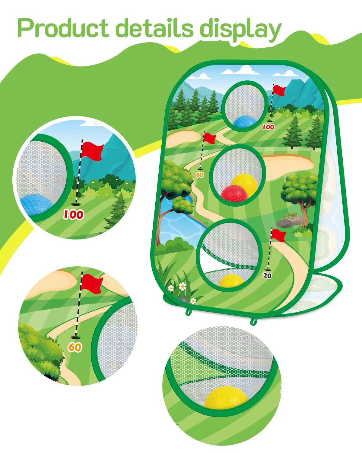 Ultimate 4-in-1 Golf Game Set for Kids and Adults - Putting Mat & 3-Sided Chipping Net for Fun Practice Anywhere!