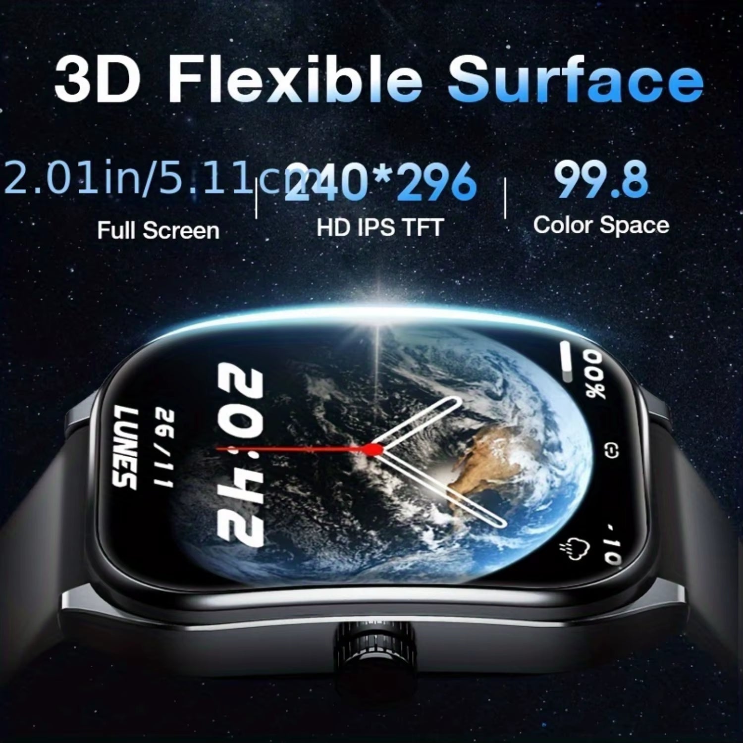 Revolutionary 2.01-Inch Curved Smart Watch - HD Calls, 100+ Sports Modes, Perfect Fit for Your Wrist!