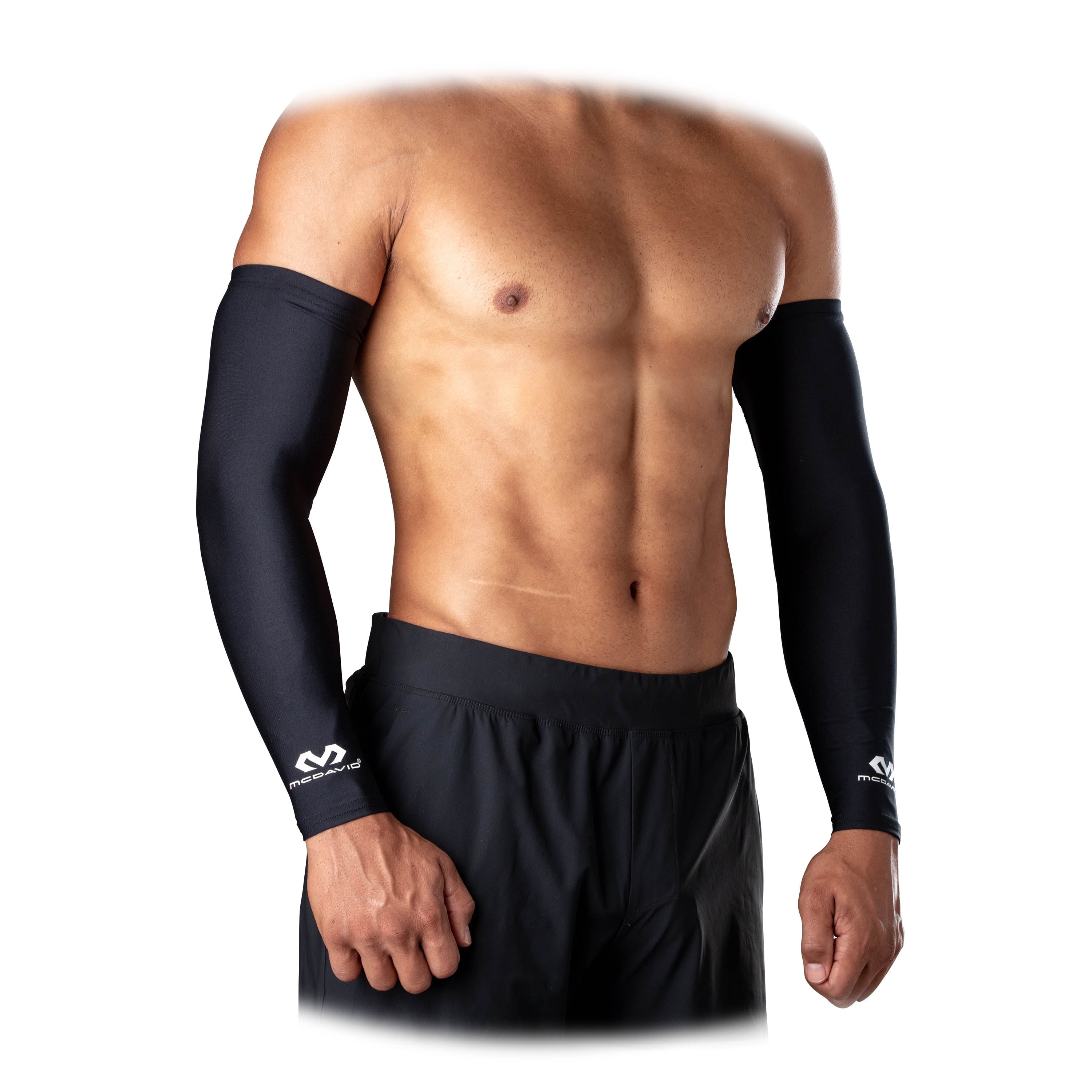 Compression Arm Sleeves for Sports - 2 Pack Black, Adult Unisex Large/X-Large