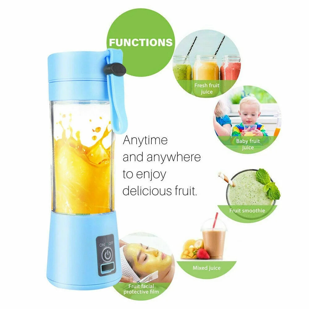 Powerful Portable USB Blender - Rechargeable Personal Juicer for Smoothies and Shakes