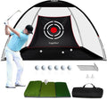 Backyard Golf Net – Perfect Practice for Real Golf Ball Hitting with Turf Mat Target - Ideal Gift for Golfers, Dads, and Husbands!