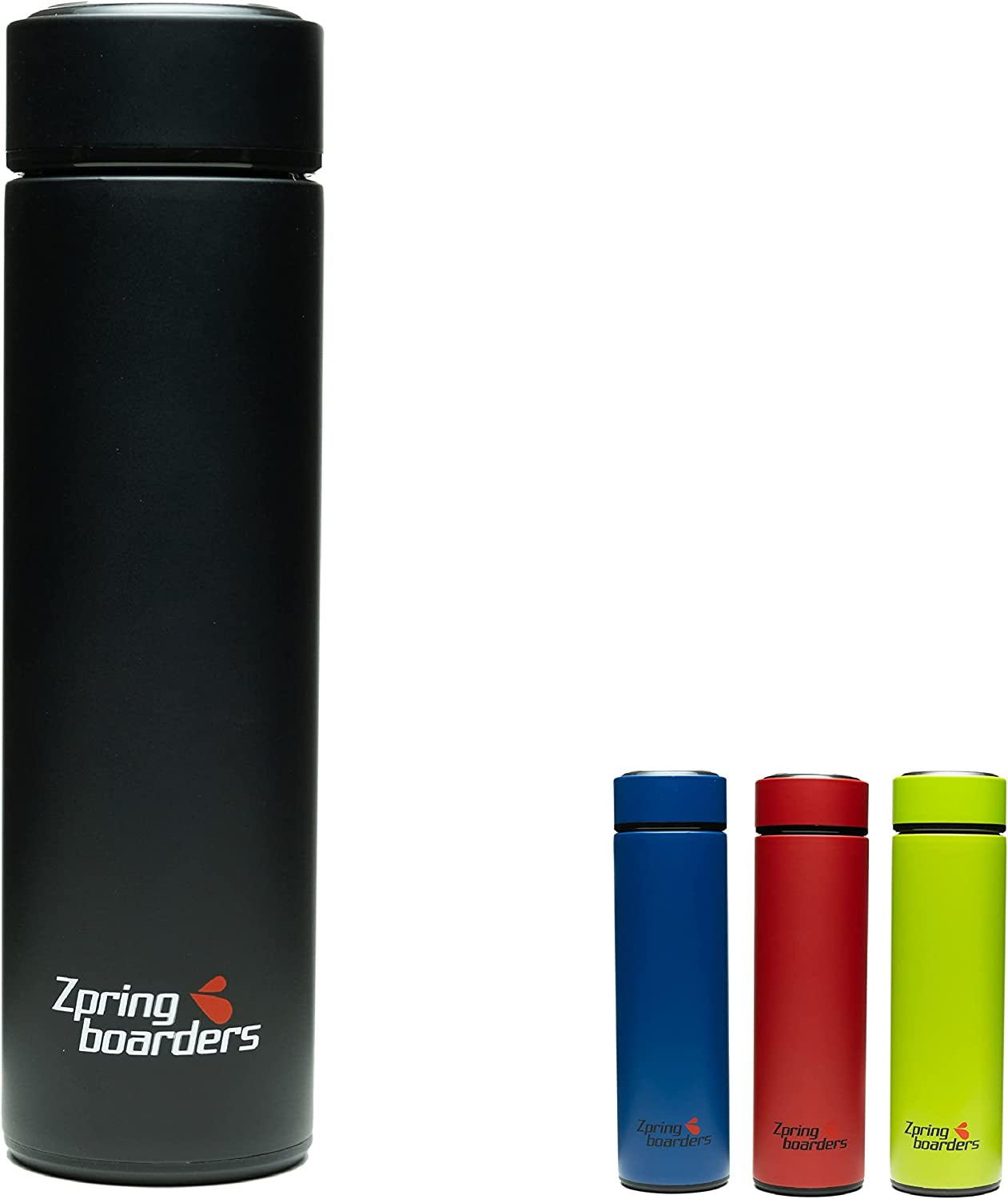 Premium Stainless Steel 17oz Insulated Water Bottle - Vacuum-Sealed Travel & Sports Companion with Lid & Removable Filter for Hot or Cold Beverages