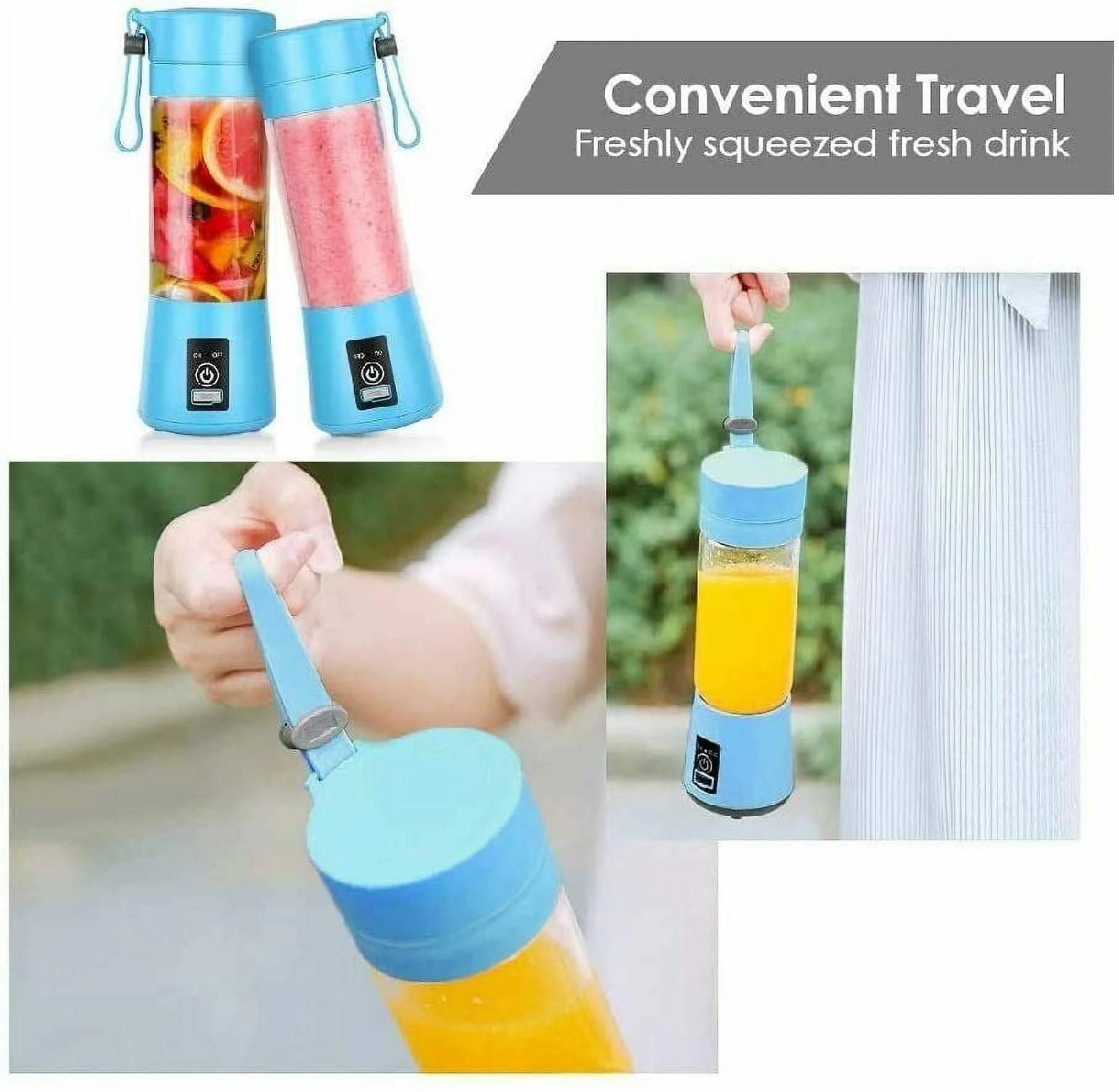 Powerful Portable USB Blender - Rechargeable Personal Juicer for Smoothies and Shakes