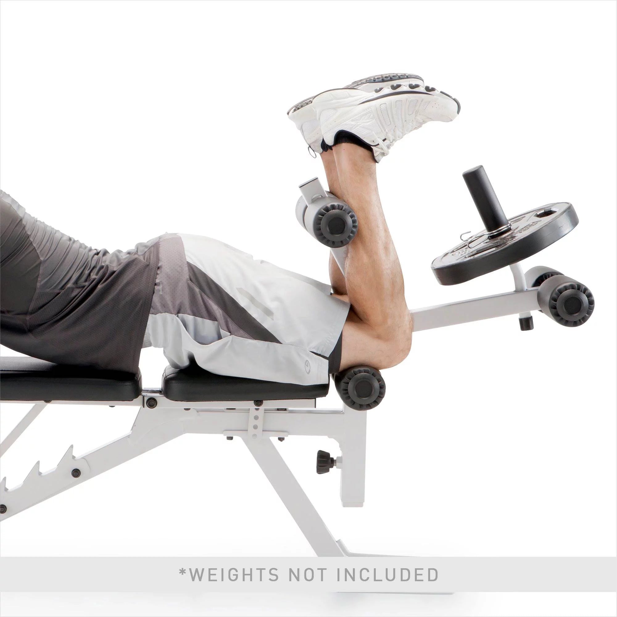 Versatile Foldable Weight Bench with Adjustable Leg Extension - Sleek White/Black Design