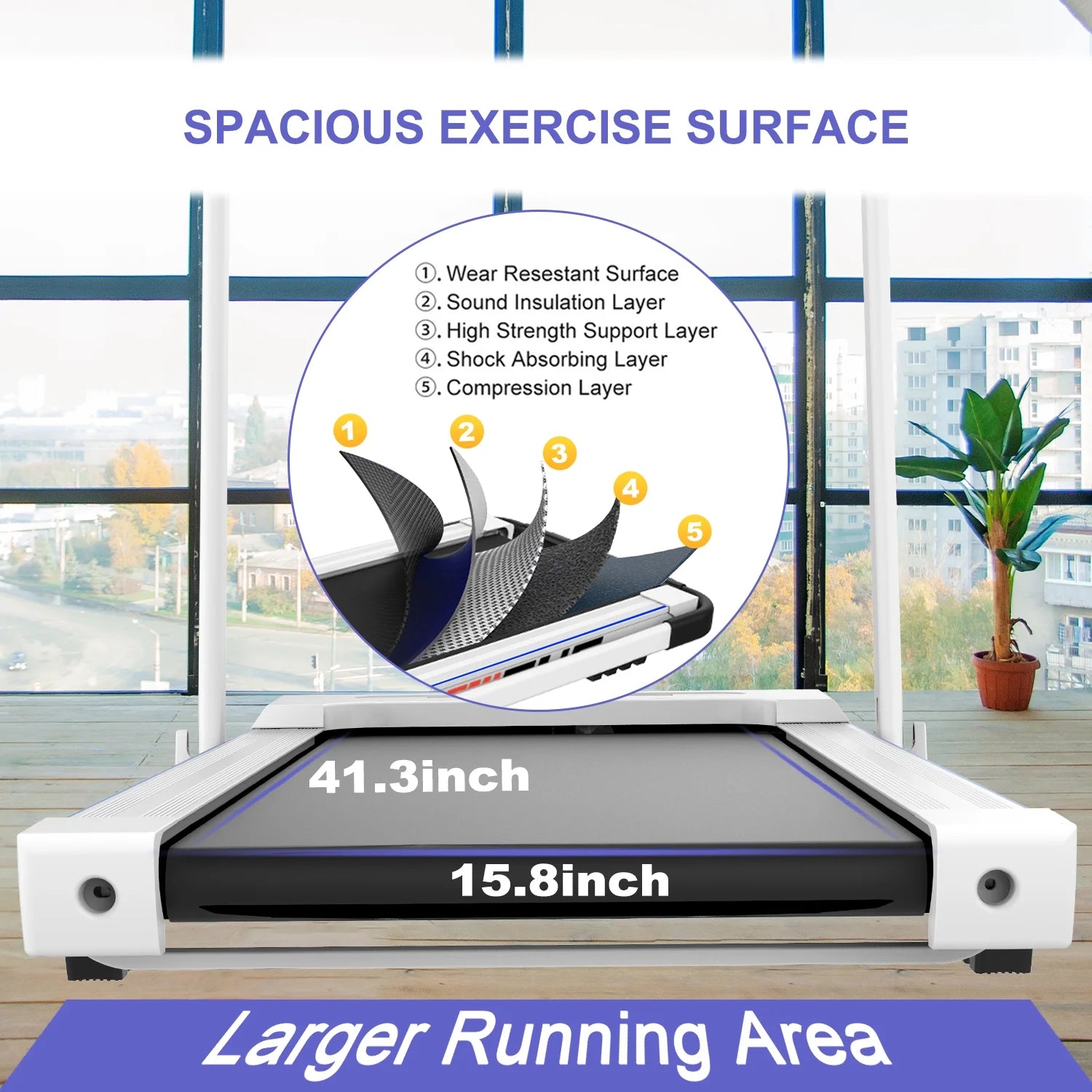 Compact 2.5HP Under Desk Folding Treadmill for Home Office – 2-in-1 Electric Walking & Running Machine with Remote Control & LED Display (White)