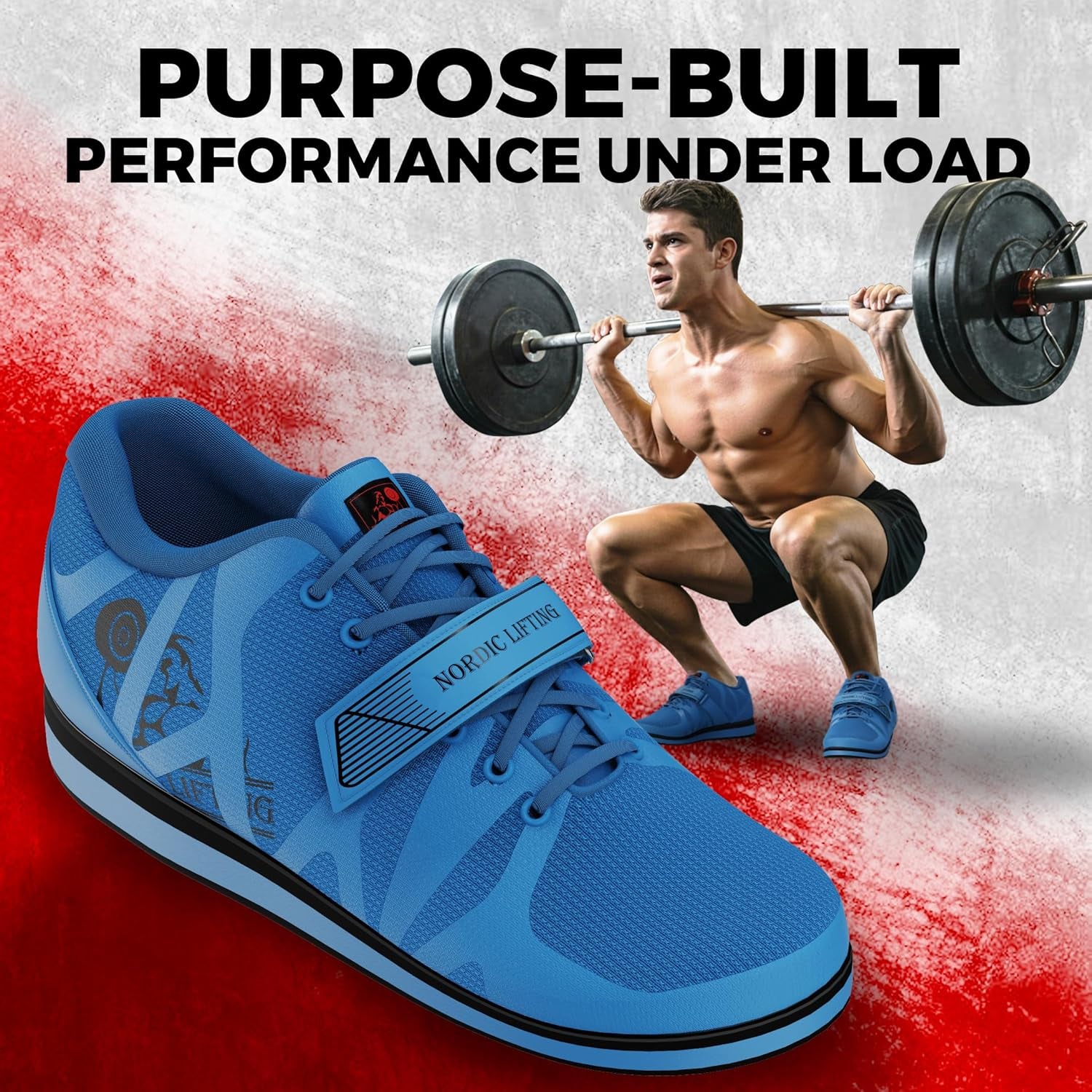 MEGIN Powerlifting Deadlift Shoes – Elevated Heel Lifting Footwear for Optimal Performance – Non-Slip Sole for Men’s Strength Training