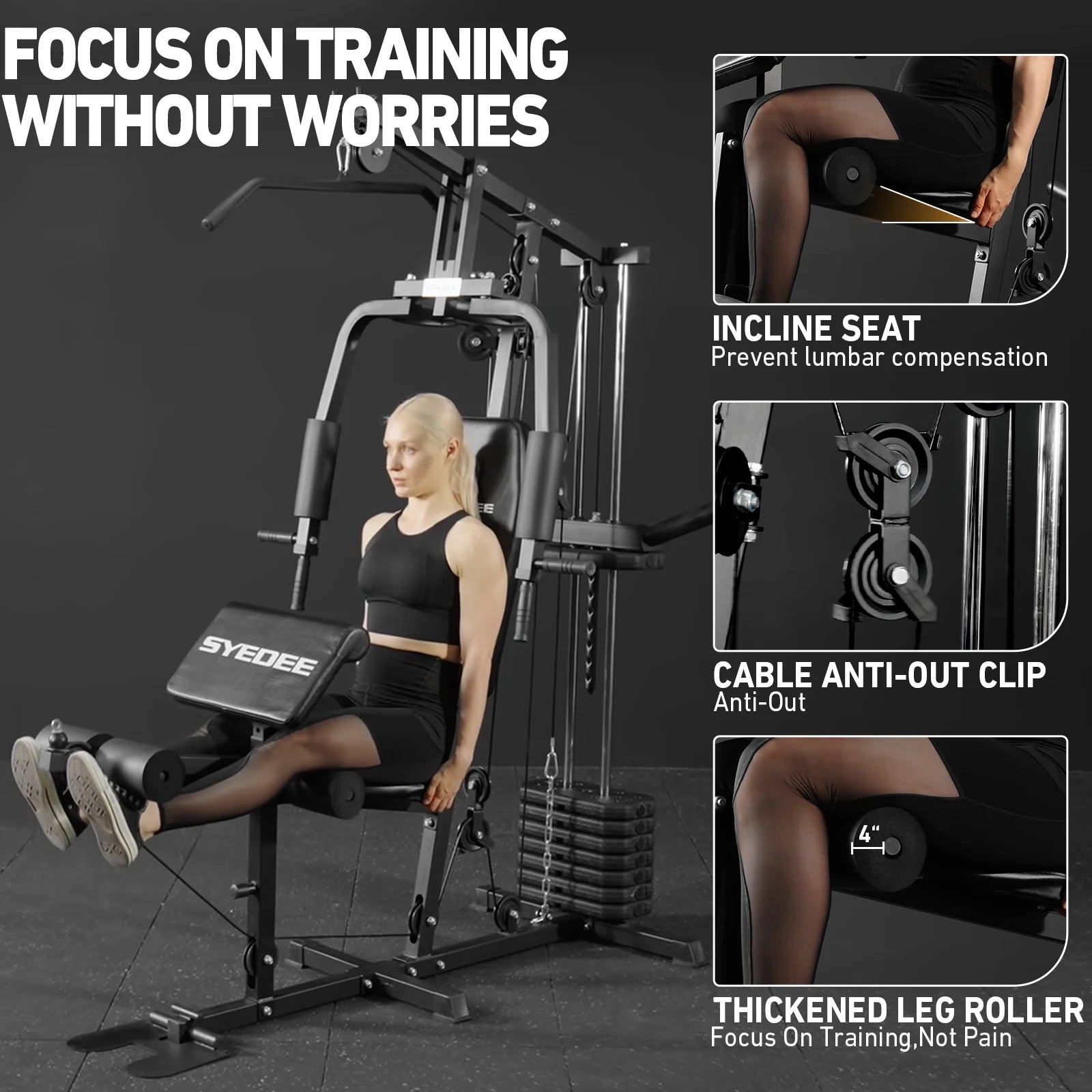 Maximize Your Workout: All-in-One Home Gym System with 105LBS Weight Stack for Total Body Strength Training