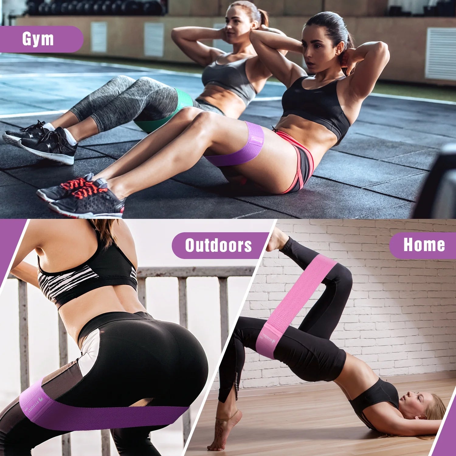 Ultimate Resistance Bands for Glutes and Legs - Non-Slip Elastic Workout Bands for Women, 3 Levels for Effective Squat and Hip Training