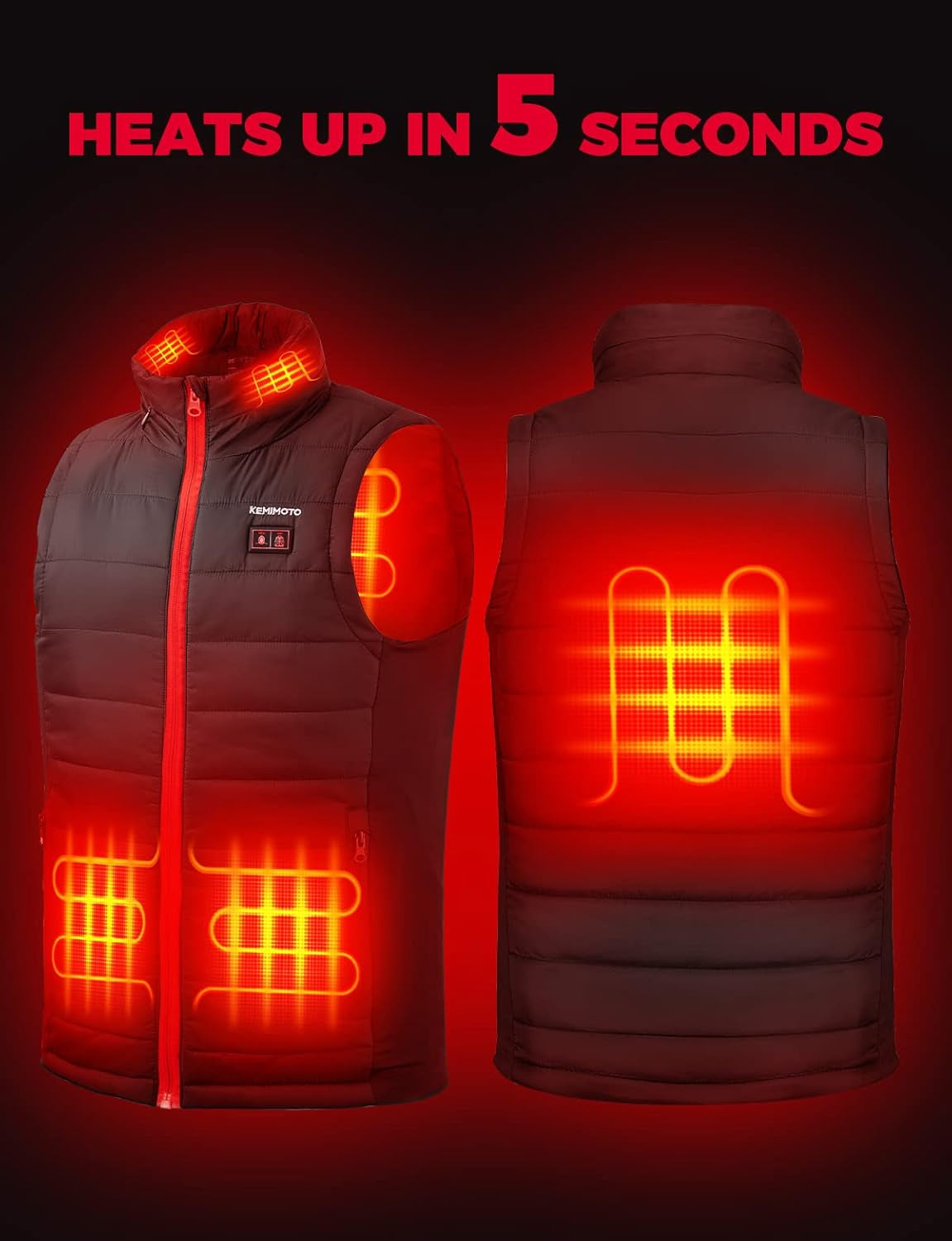 Stylish Women's Heated Black Vest - Warm Up with Battery Pack, Size M