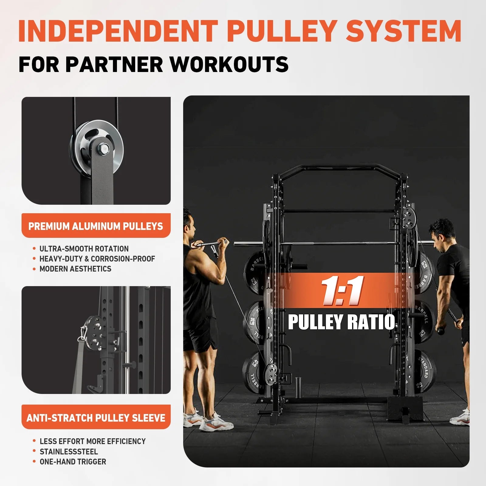 All-In-One Smith Machine Power Rack with Vertical Leg Press & Dual Pulley System – 2000LBS Capacity for Ultimate Home Gym Experience