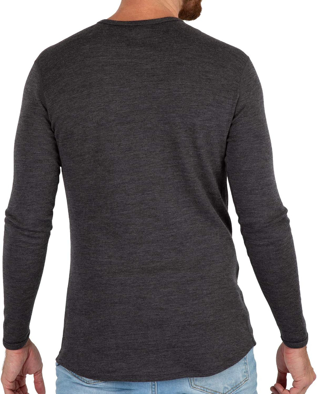 Men's 100% Merino Wool Midweight Long Sleeve Thermal Base Layer Shirt