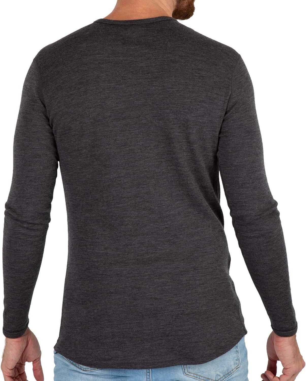 Men's 100% Merino Wool Midweight Long Sleeve Thermal Base Layer Shirt