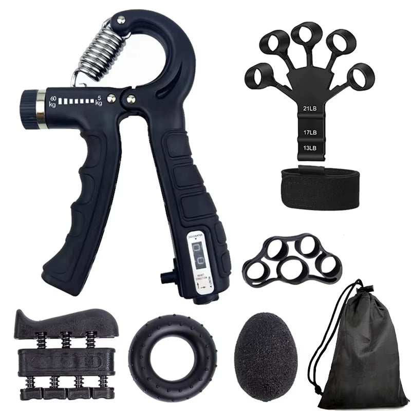 Adjustable Hand Grip Strengthener - 5-60Kg with Counter for Wrist, Forearm & Hand Muscle Building