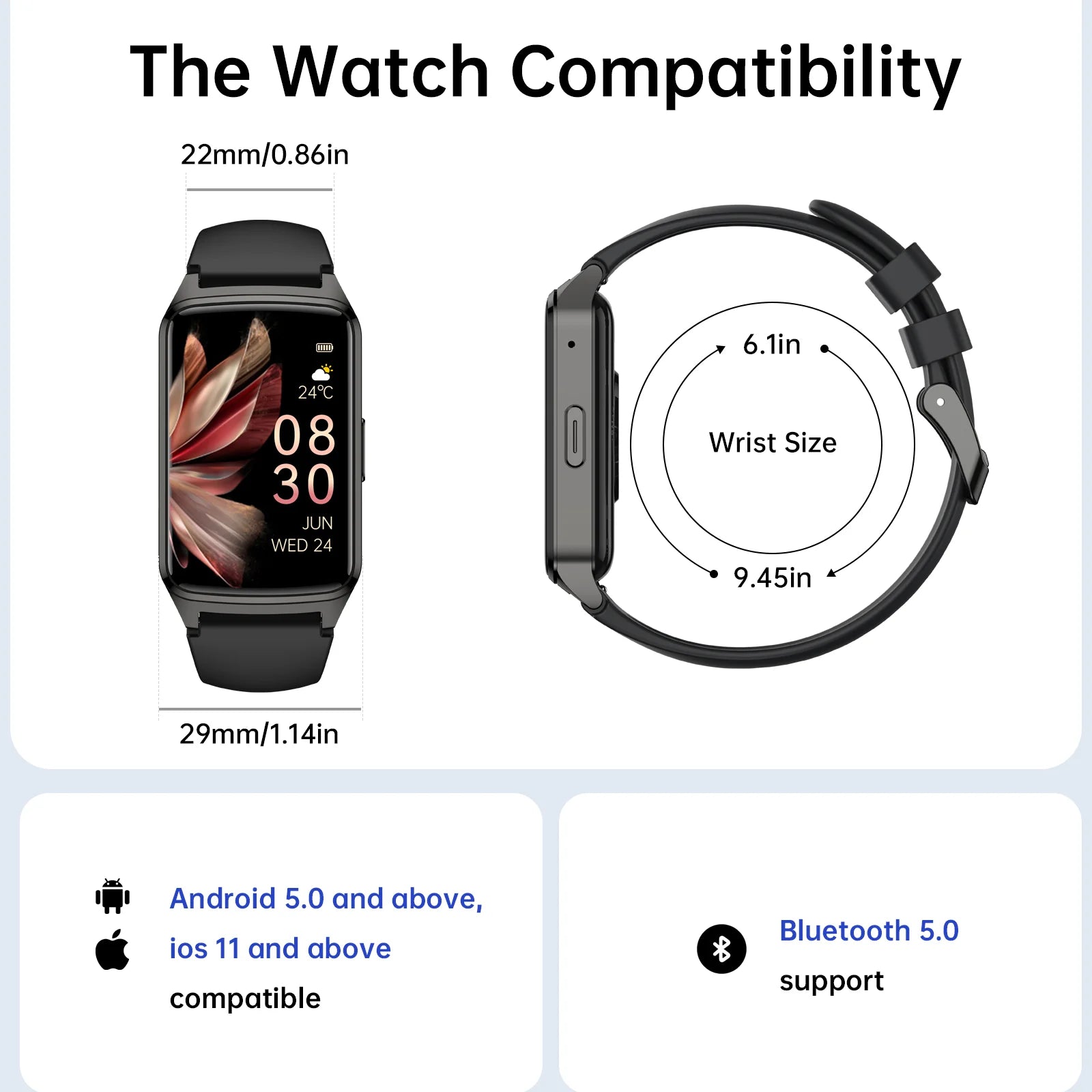 Premium Fitness Tracker Smart Watch for Men & Women – Answer Calls, 100+ Sports Modes, Step & Calorie Counter, IP68 Waterproof, Compatible with Android & iPhone, Sleek Black Design