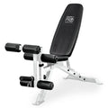 Versatile Foldable Weight Bench with Adjustable Leg Extension - Sleek White/Black Design