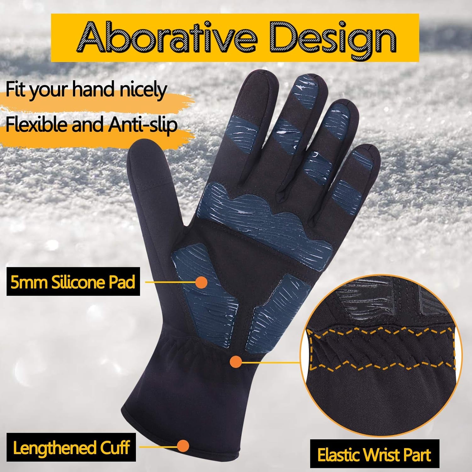 Ultimate Waterproof Winter Gloves for Men & Women - Touchscreen-Ready Cycling, Driving & Ski Gloves (Black, XXL)