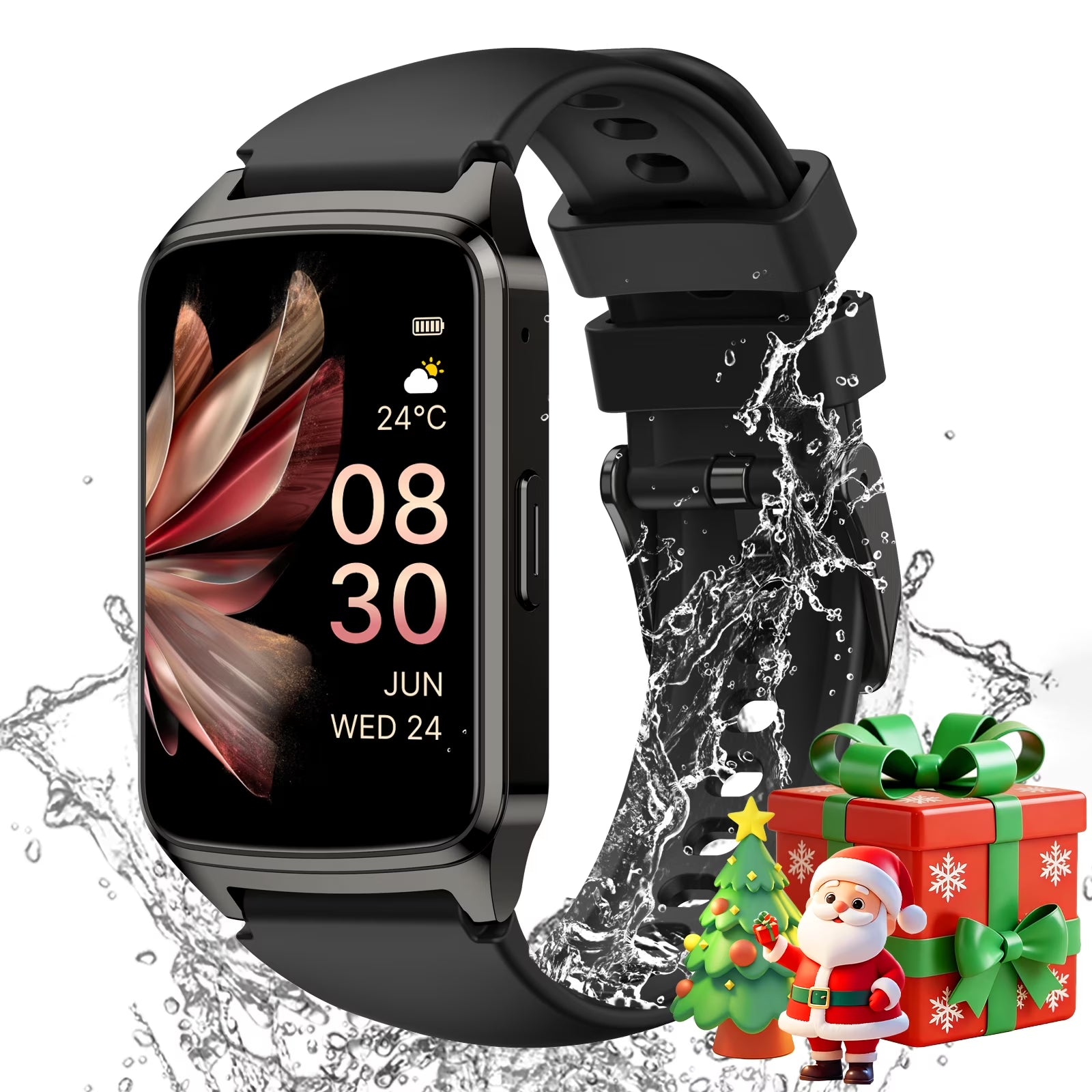 Premium Fitness Tracker Smart Watch for Men & Women – Answer Calls, 100+ Sports Modes, Step & Calorie Counter, IP68 Waterproof, Compatible with Android & iPhone, Sleek Black Design