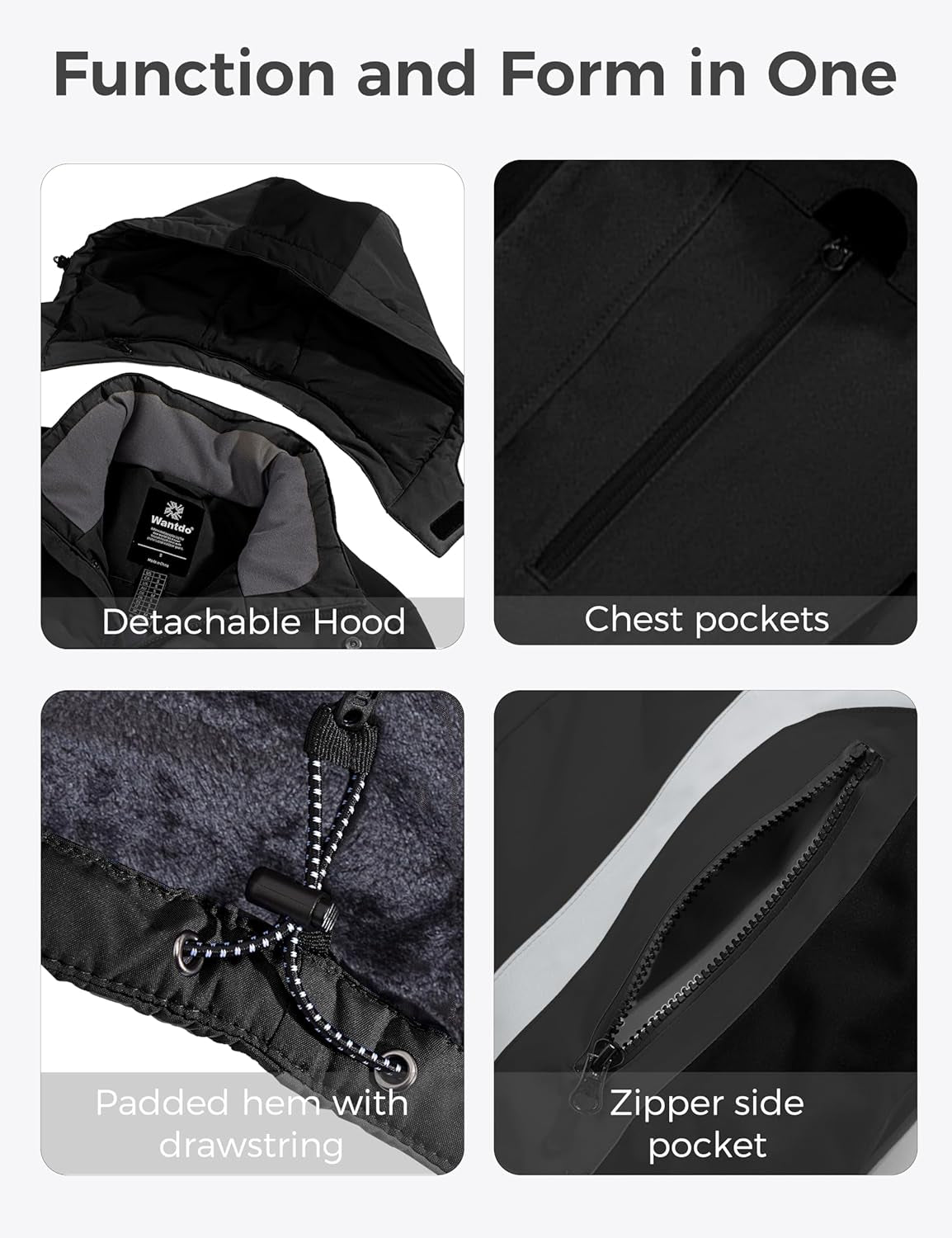 Men's Waterproof Ski Jacket - Warm Winter Snowboarding Coat for Rain and Snow