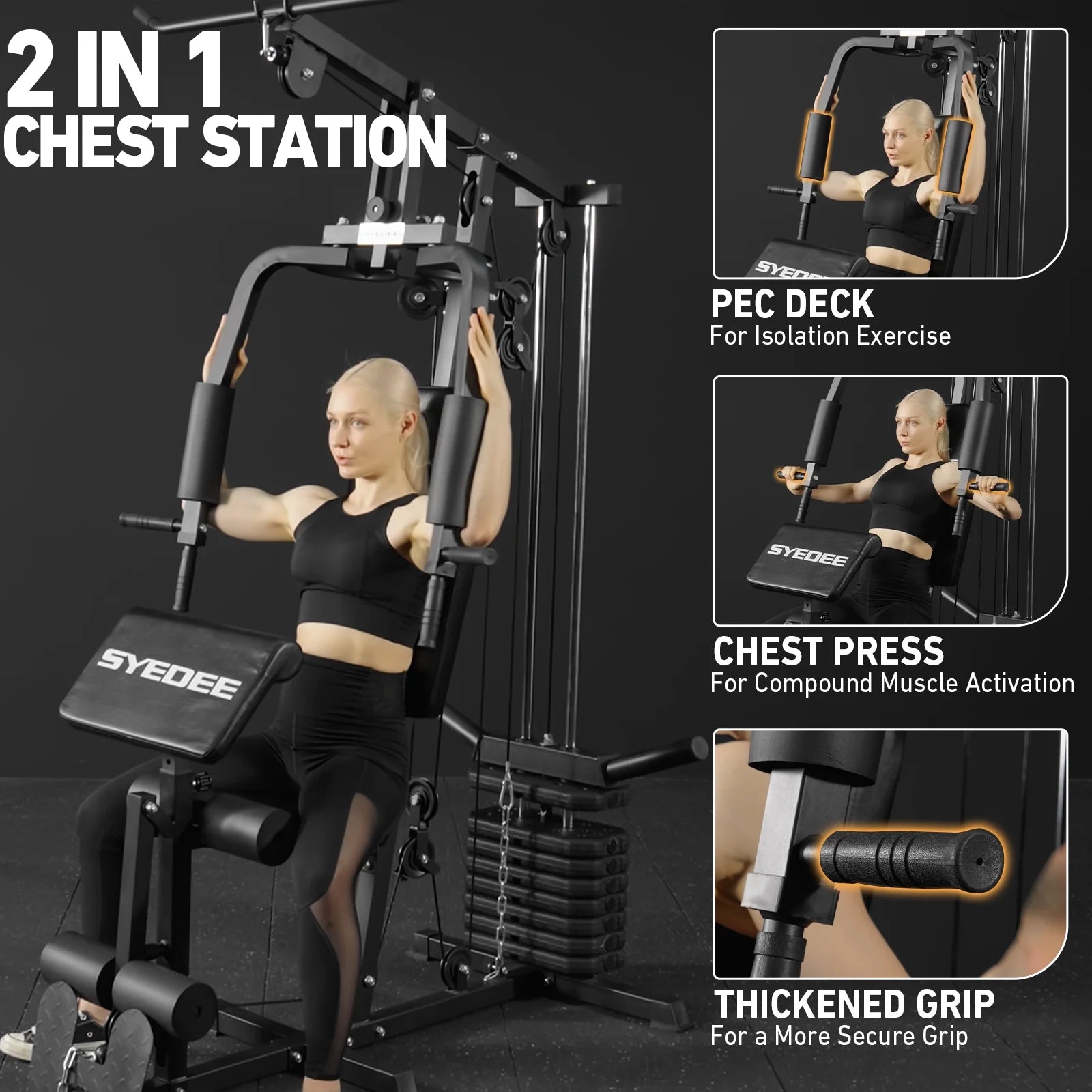 Maximize Your Workout: All-in-One Home Gym System with 105LBS Weight Stack for Total Body Strength Training