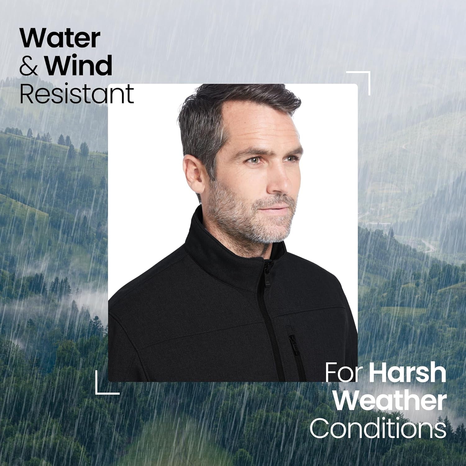 Men's Lightweight Softshell Jacket - Windproof & Waterproof Outdoor Essential
