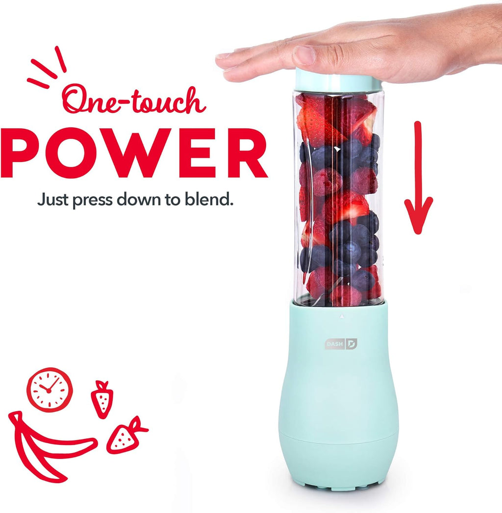 Mighty Mini 10 Oz Portable Blender with Travel Lid - Aqua Color