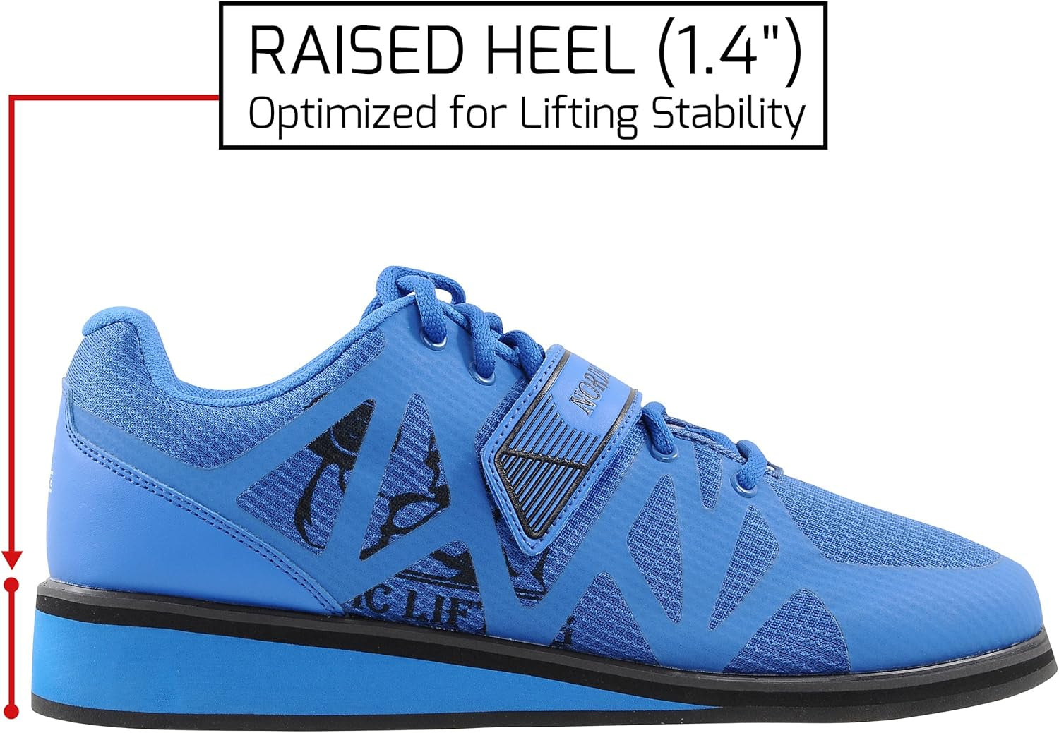 MEGIN Powerlifting Deadlift Shoes – Elevated Heel Lifting Footwear for Optimal Performance – Non-Slip Sole for Men’s Strength Training