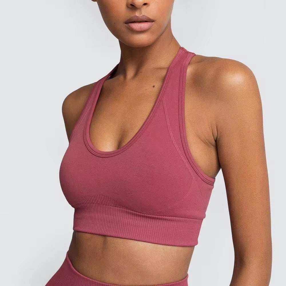 Elevate Your Workout: 2-Piece Seamless Hyperflex Women’s Athletic Set with Long Sleeve Crop Top and High Waist Leggings