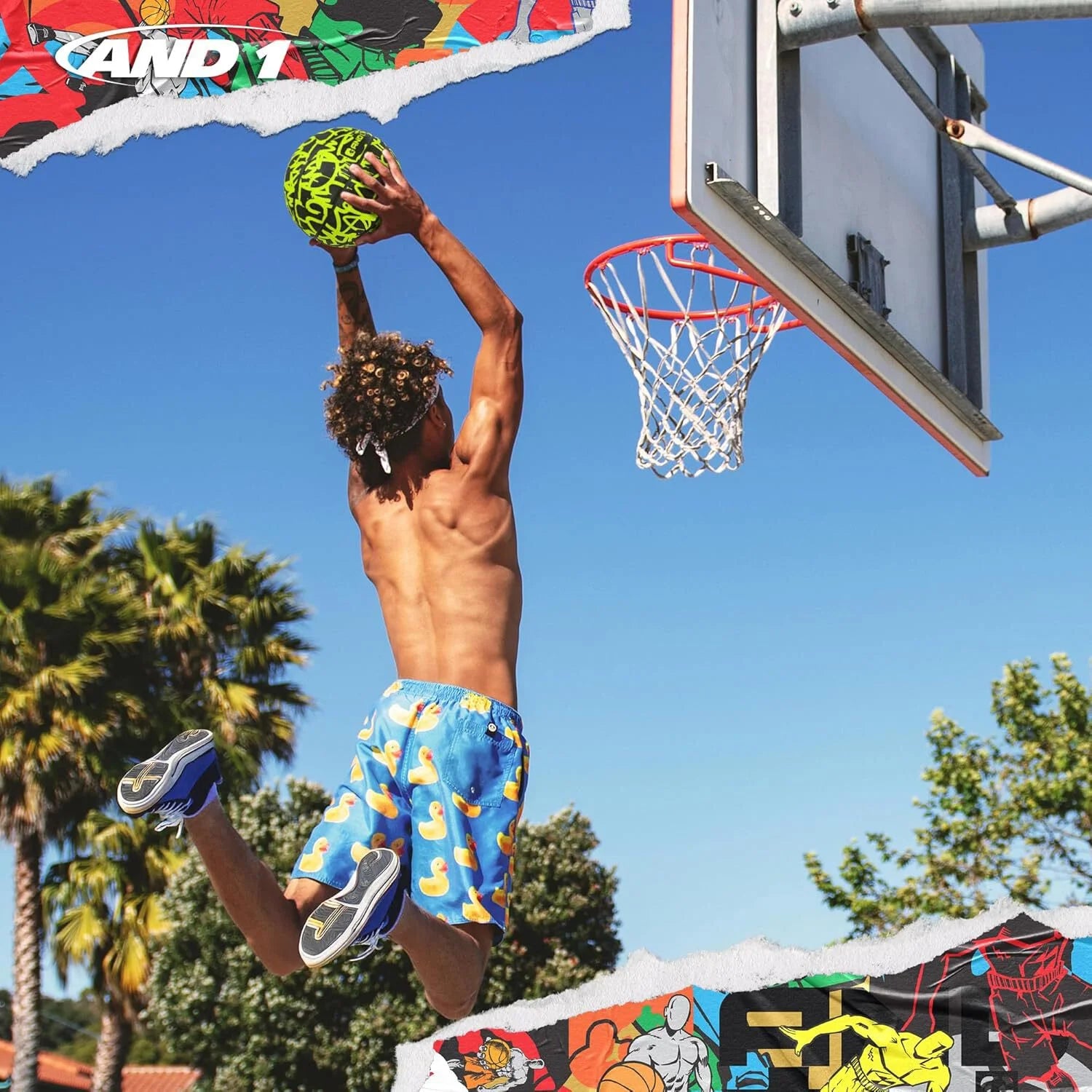 Fantom Graffiti Official Size 7 Rubber Basketball - Perfect for Street and Court Play
