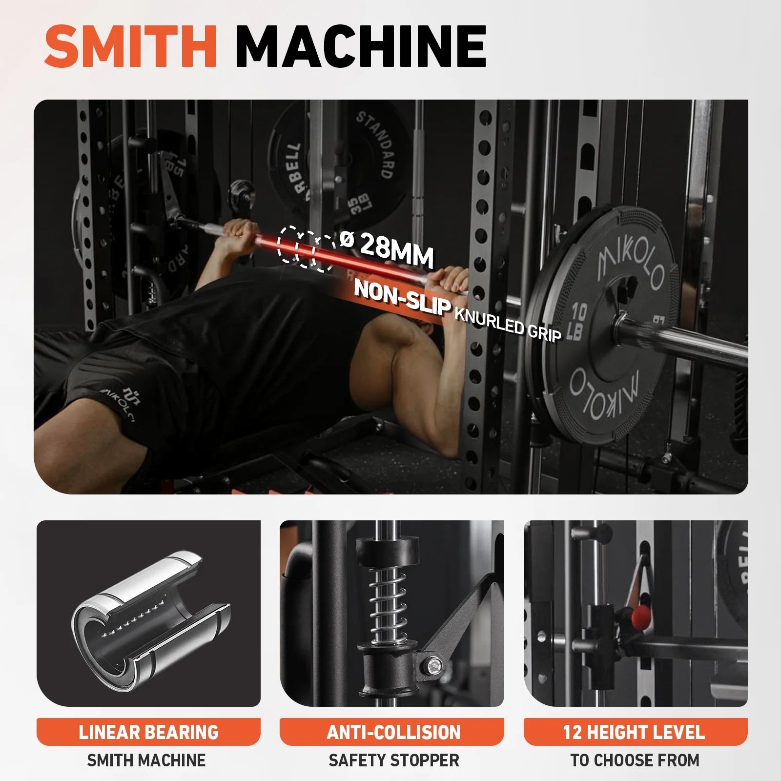 All-In-One Smith Machine Power Rack with Vertical Leg Press & Dual Pulley System – 2000LBS Capacity for Ultimate Home Gym Experience