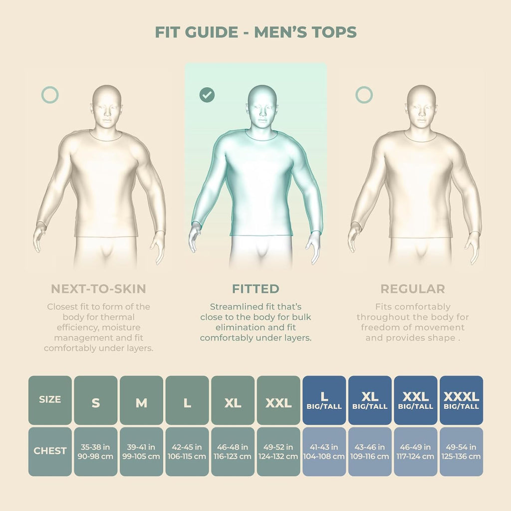Men's 100% Merino Wool Midweight Long Sleeve Thermal Base Layer Shirt