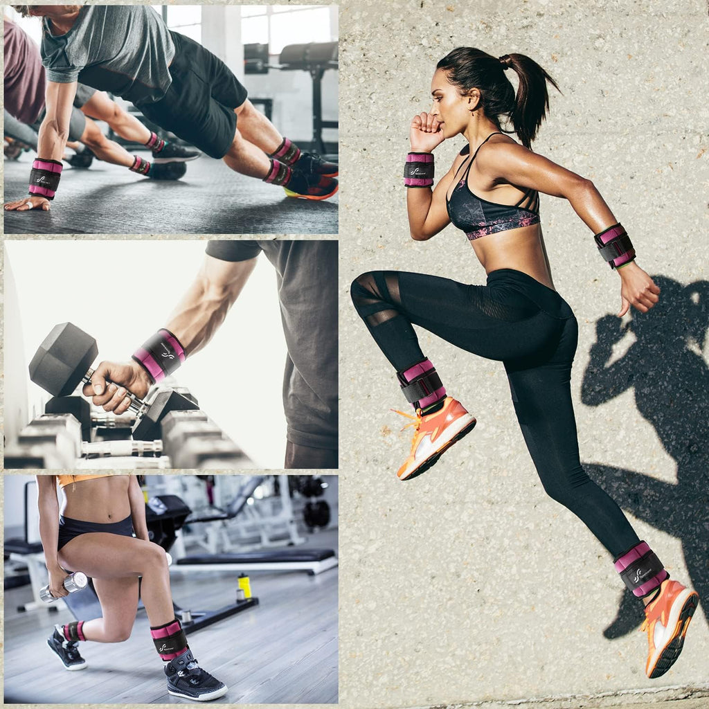 Versatile Adjustable Ankle/Wrist Weights for All Ages - Ideal for Strength Training, Yoga, Walking, Running, Aerobics, and Physical Therapy