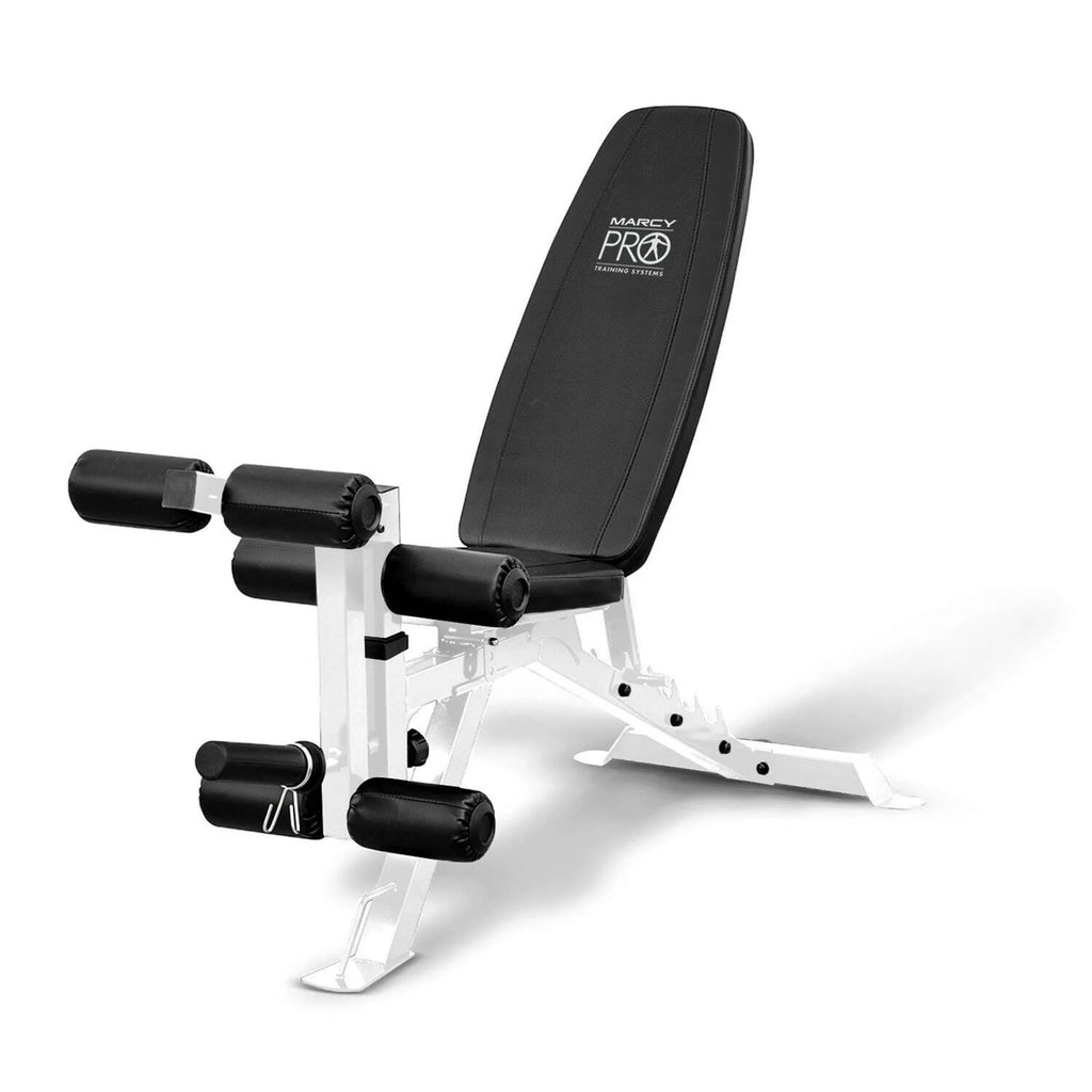 Versatile Foldable Weight Bench with Adjustable Leg Extension - Sleek White/Black Design