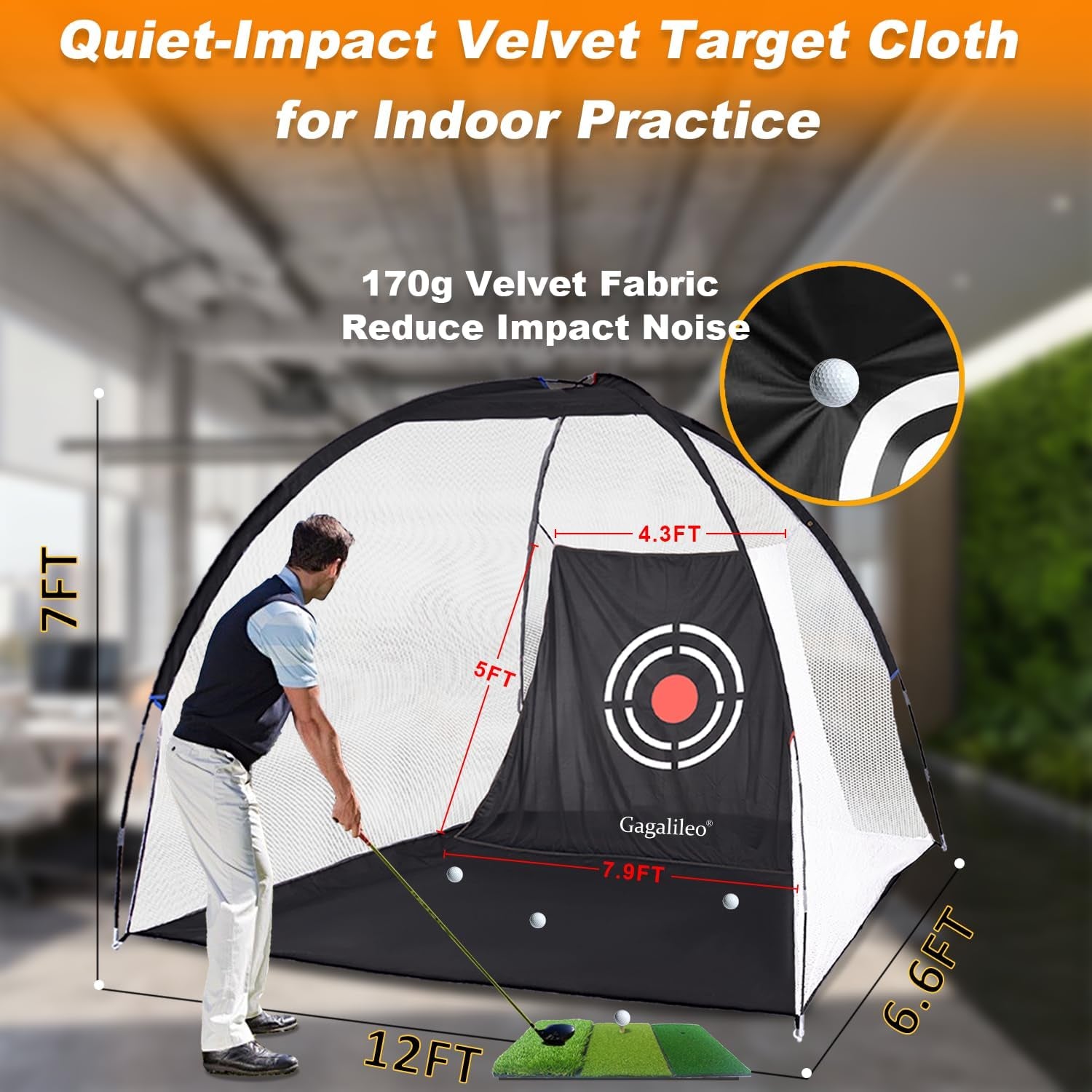 Backyard Golf Net – Perfect Practice for Real Golf Ball Hitting with Turf Mat Target - Ideal Gift for Golfers, Dads, and Husbands!