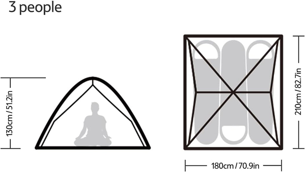 Effortless Instant Pop-Up Tent for 3-4 People - Perfect for Camping and Hiking Adventures!