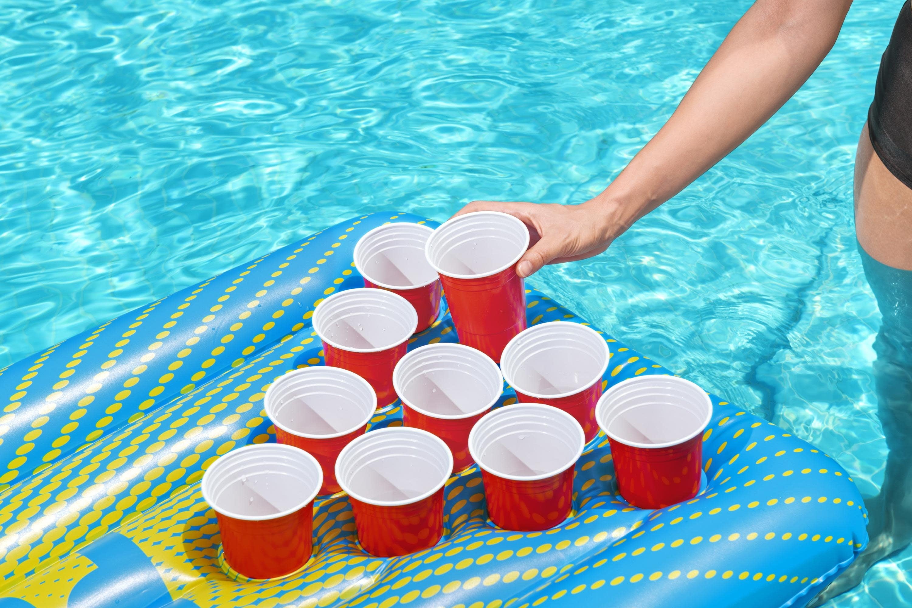 Inflatable 71" x 30" Multicolor Adult Beer Pong Pool Game