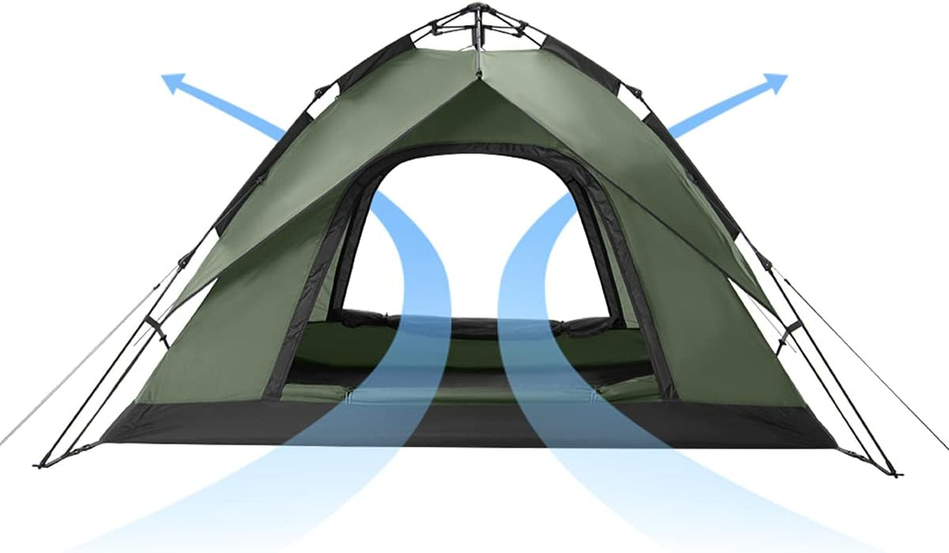 Effortless Instant Pop-Up Tent for 3-4 People - Perfect for Camping and Hiking Adventures!
